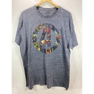 Marvel Comics Avengers Logo Ironman Captain America Thor T-Shirt Men's 2XL 50-52
